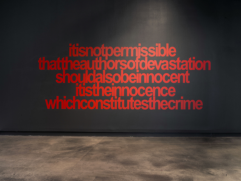 Vernon Ah Kee authors of devastation, 2016 320 x 240 cm acrylic on linen installation view Griffith University Art Gallery Image courtesy of the artist and Milani Gallery Brisbane