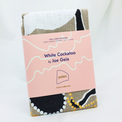 Yeien Tea Towel - White Cockatoo by Joe Geia