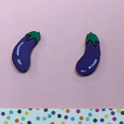 Eggplant Bamboo Studs by Milk Thieves