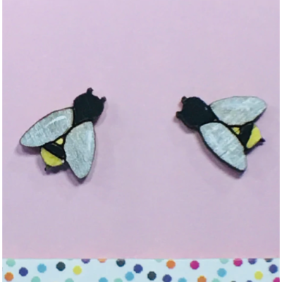 Bee Bamboo Studs by Milk Thieves