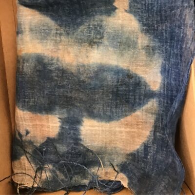 Earth fibre cotton scarf indigo plant and eco dyed