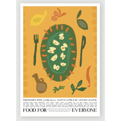 Firedoor's Pipis, Karkalla, Native Citrus Poster by Lennox Hastie