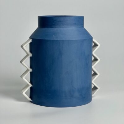 Blue and White Zig Zag Vase