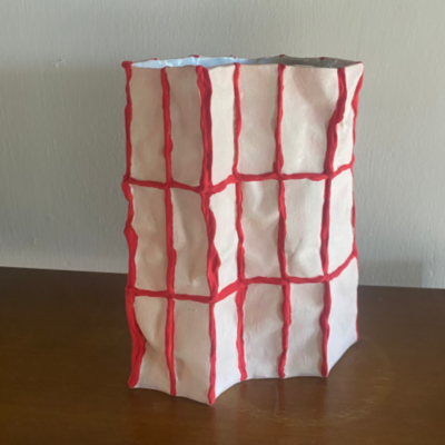 Lucy Tolan - Tile Vessel (pink + red)