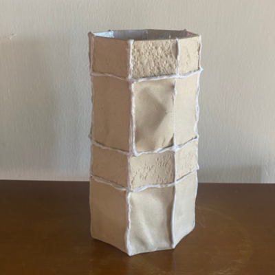 Lucy Tolan - Tile Vessel (beige + white gloss)