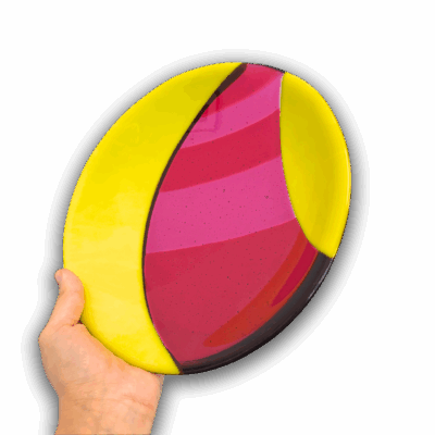 Brendan Eilola - Round Pink, Yellow & Brown Plate