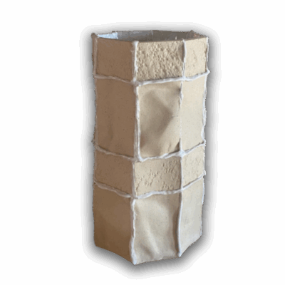 Lucy Tolan - Tile Vessel (beige + white gloss)