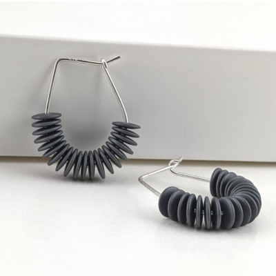 Georgina Dunn Jewellery - Hematite hoop earrings