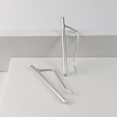 Georgina Dunn Jewellery - Bar drop earrings with angular hook