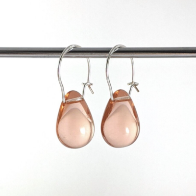 Georgina Dunn Jewellery - Pink glass teardrop earrings