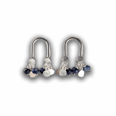 Georgina Dunn Jewellery - Short U shaped stud earrings with peridot