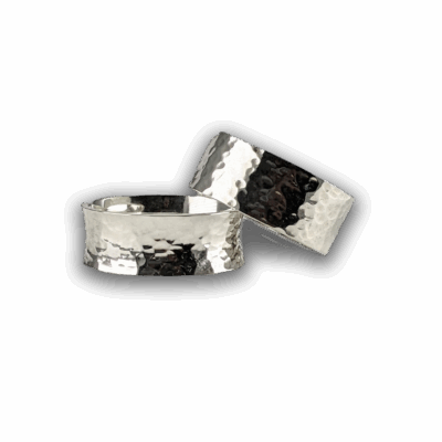 Georgina Dunn Jewellery - Wide hammered band - flat