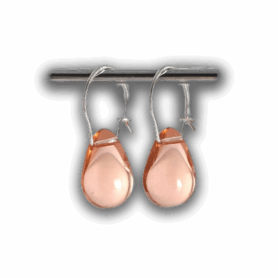 Georgina Dunn Jewellery - Pink glass teardrop earrings