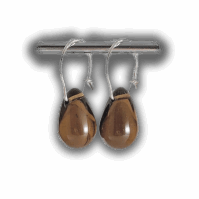 Georgina Dunn Jewellery - Smokey quartz coloured glass teardrop earrings