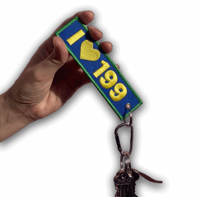 I Heart 199 Embroidered Keychain by Forge Forward