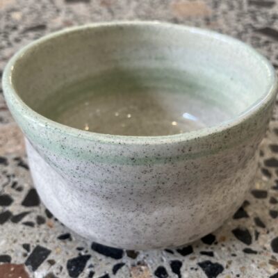 Ceramic Cup Green Marble with Dimple by Tabby Ceramics
