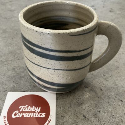 Tall Mug with Blue Marble by Tabby Ceramics