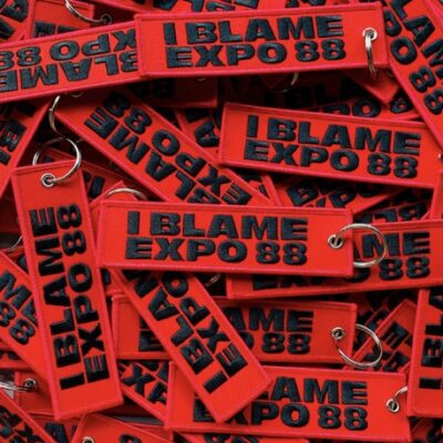 Blame Expo Embroidered Keychain