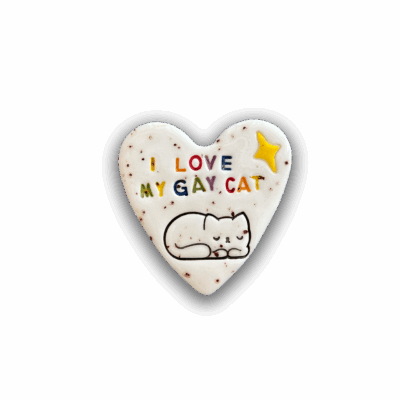 I Love My Gay Cat Magnet (medium) by Handy Andie Ceramics