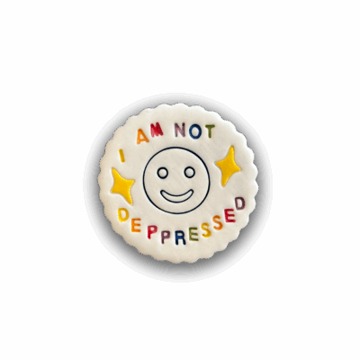 I Am Not Depressed Magnet (medium) by Handy Andie Ceramics