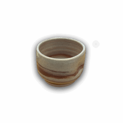 Ceramic Cup Pink Striped Marble with Dimple by Tabby Ceramics